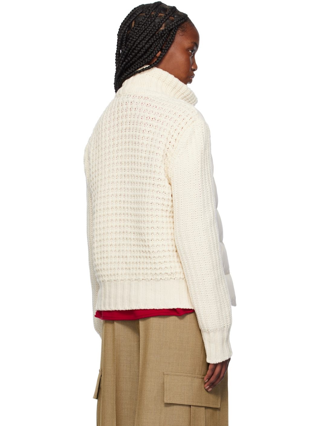Off-White Padded Wool & Cashmere Zip-Up Down Cardigan - 3