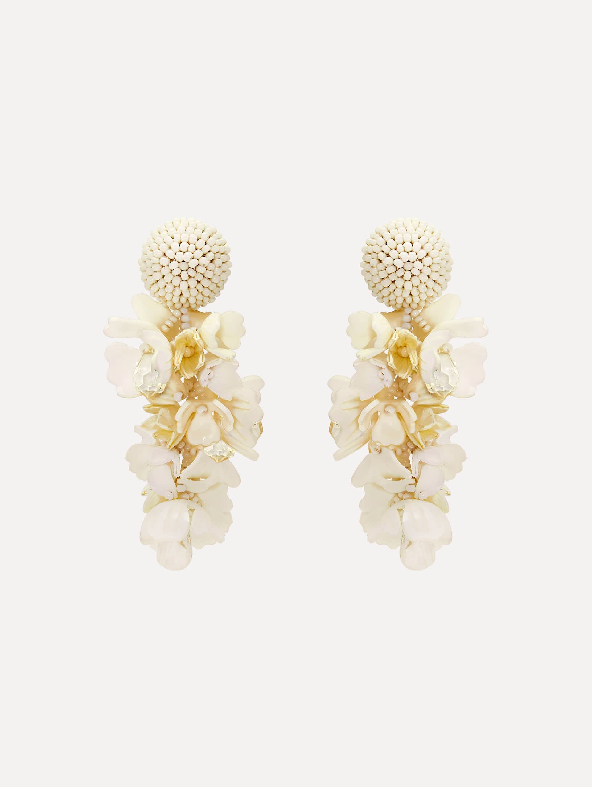 PLEXY & RAFFIA FLOWER EARRINGS - 1