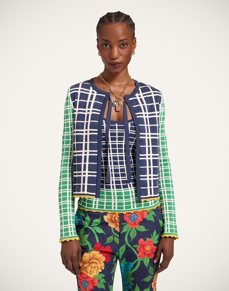 La DoubleJ Check Me Cardigan outlook