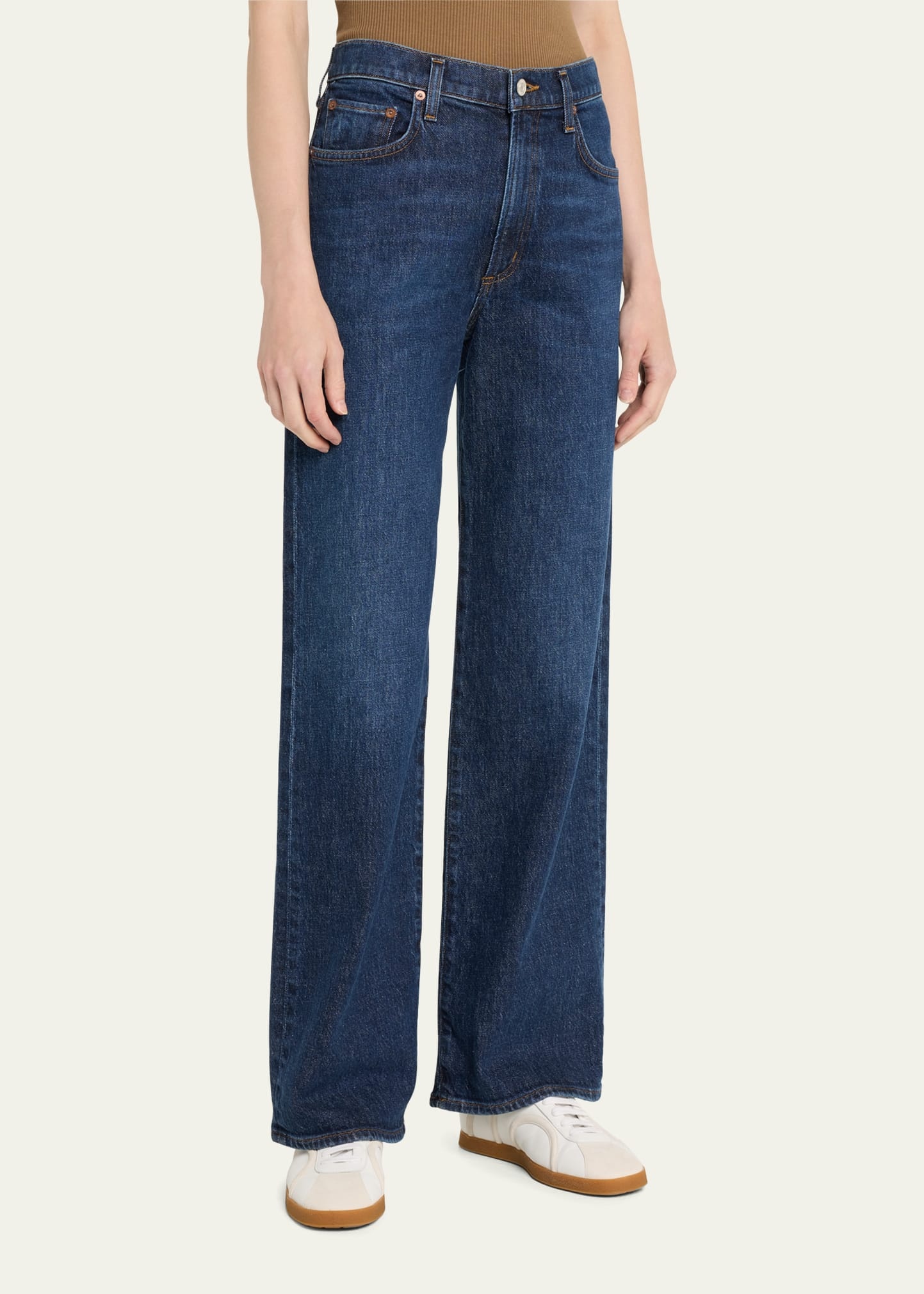 Harper Mid-Rise Wide-Leg Jeans - 4