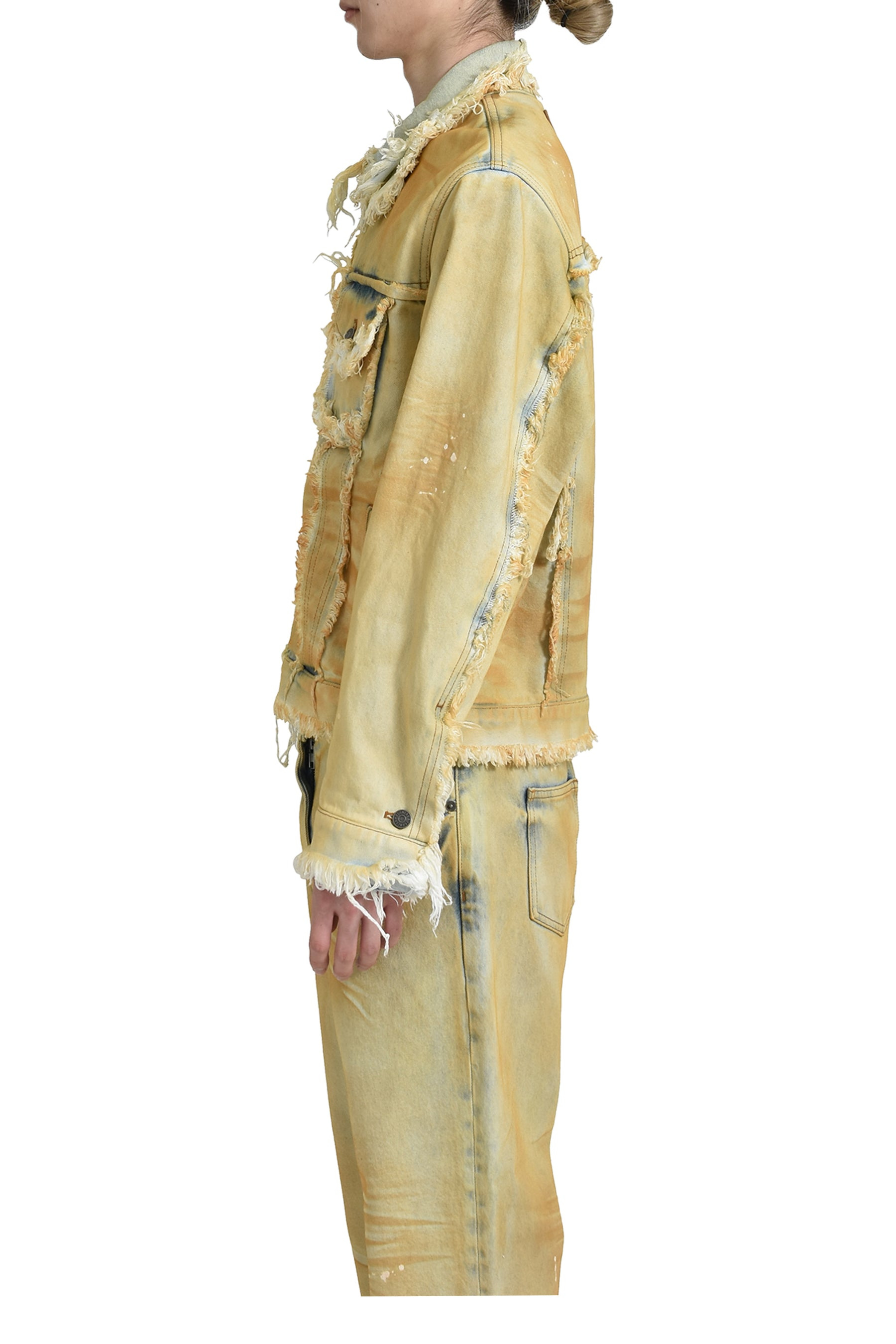 RAW EDGES DENIM JACKET / YEL DIRTY - 3