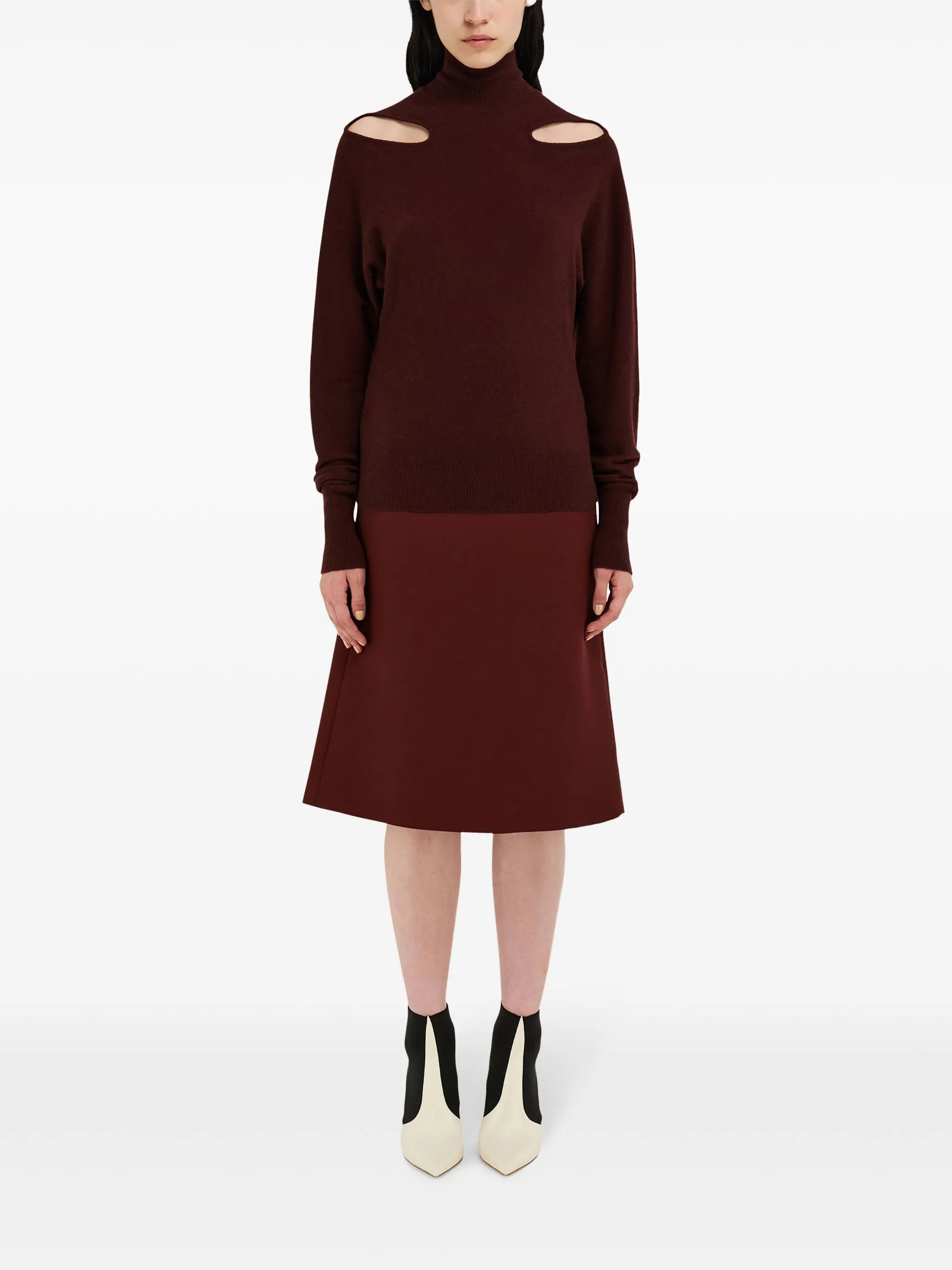 mock-neck cut-out jumper - 2