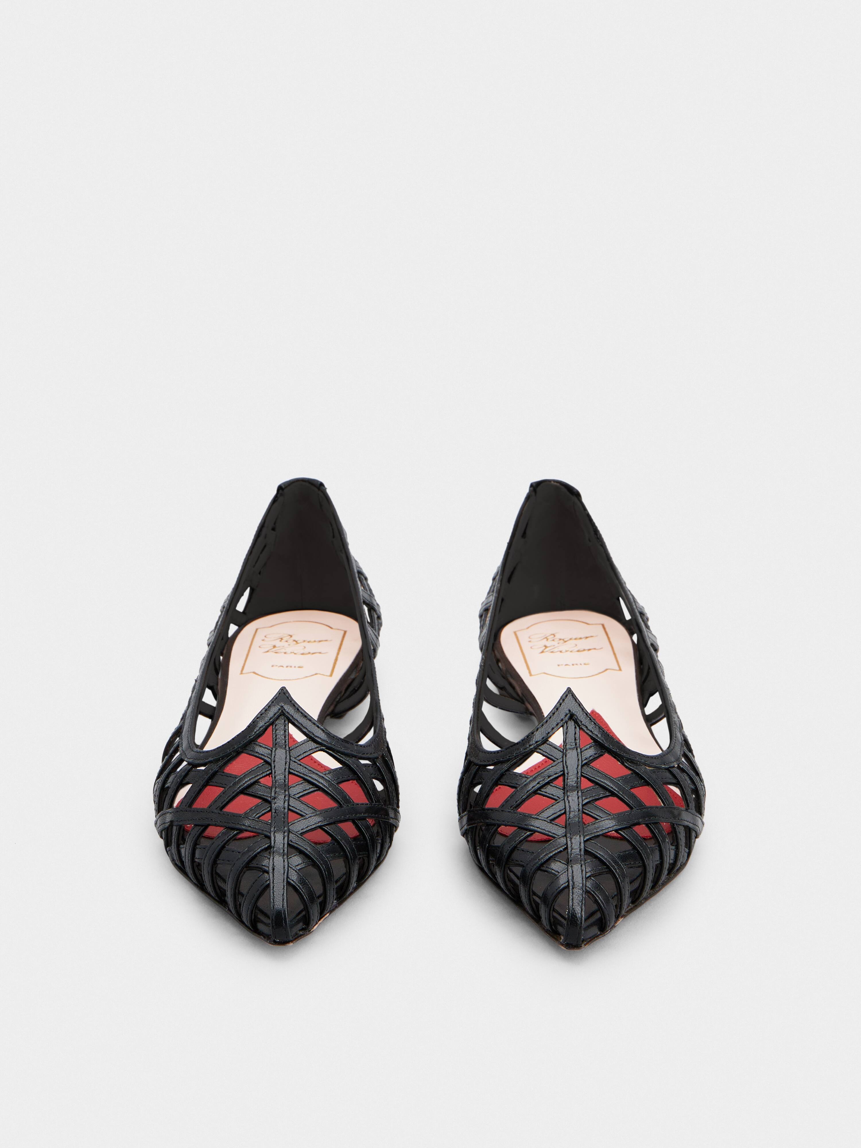 I Love Vivier Multistrap Ballerinas in Leather - 6