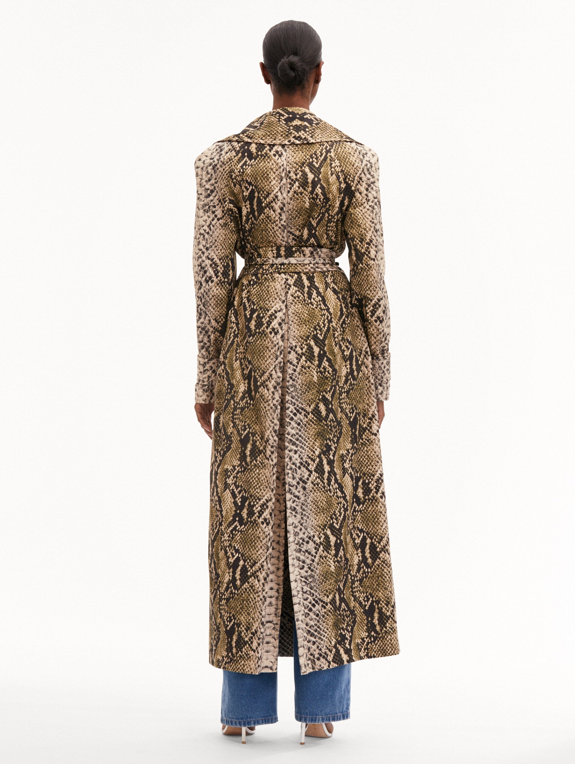 SNAKE COTTON TRENCH COAT - 3