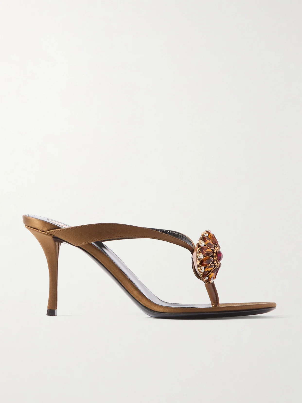 Otero Crystal-embellished Satin Mules - 1