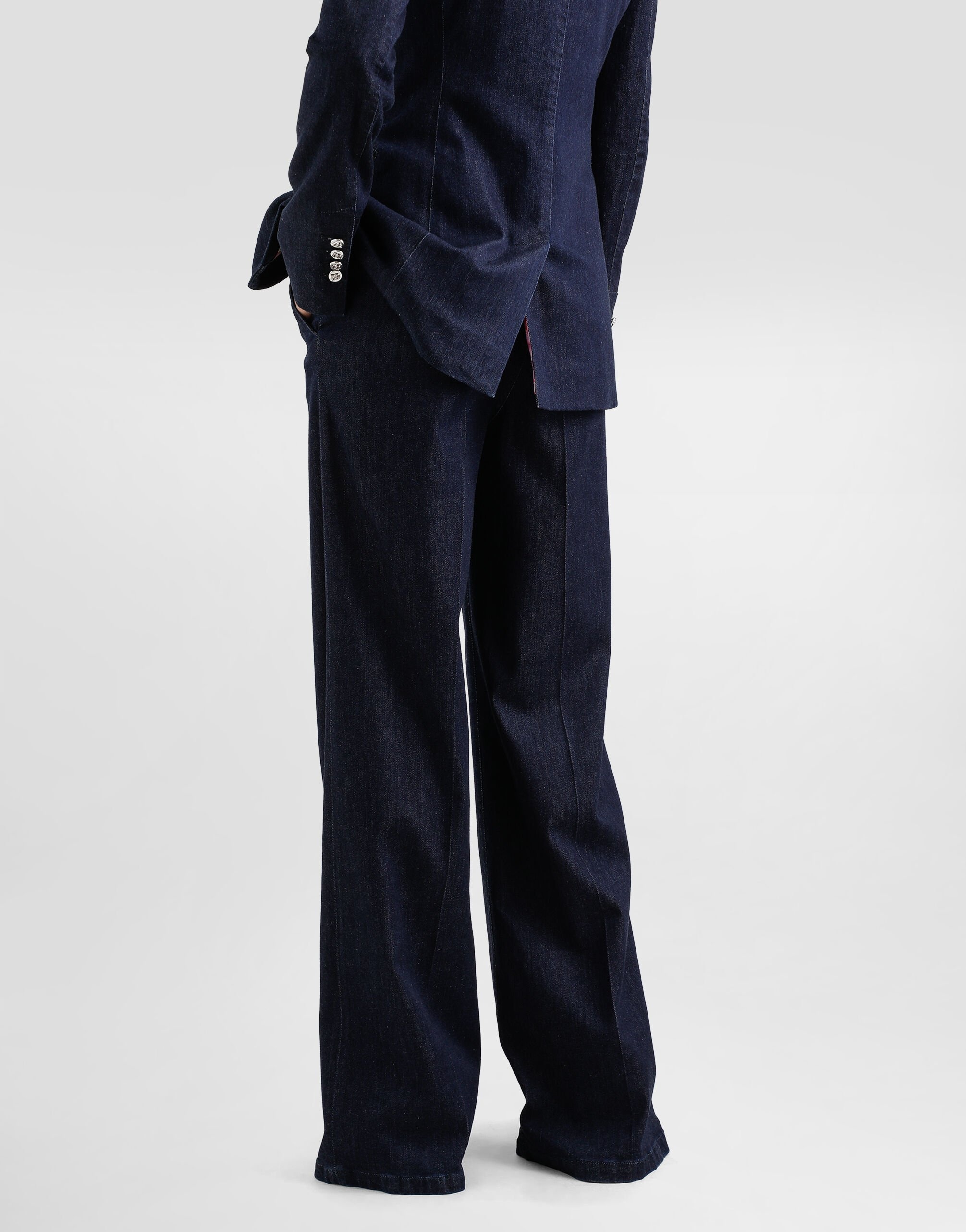 Silk denim palazzo pants - 6
