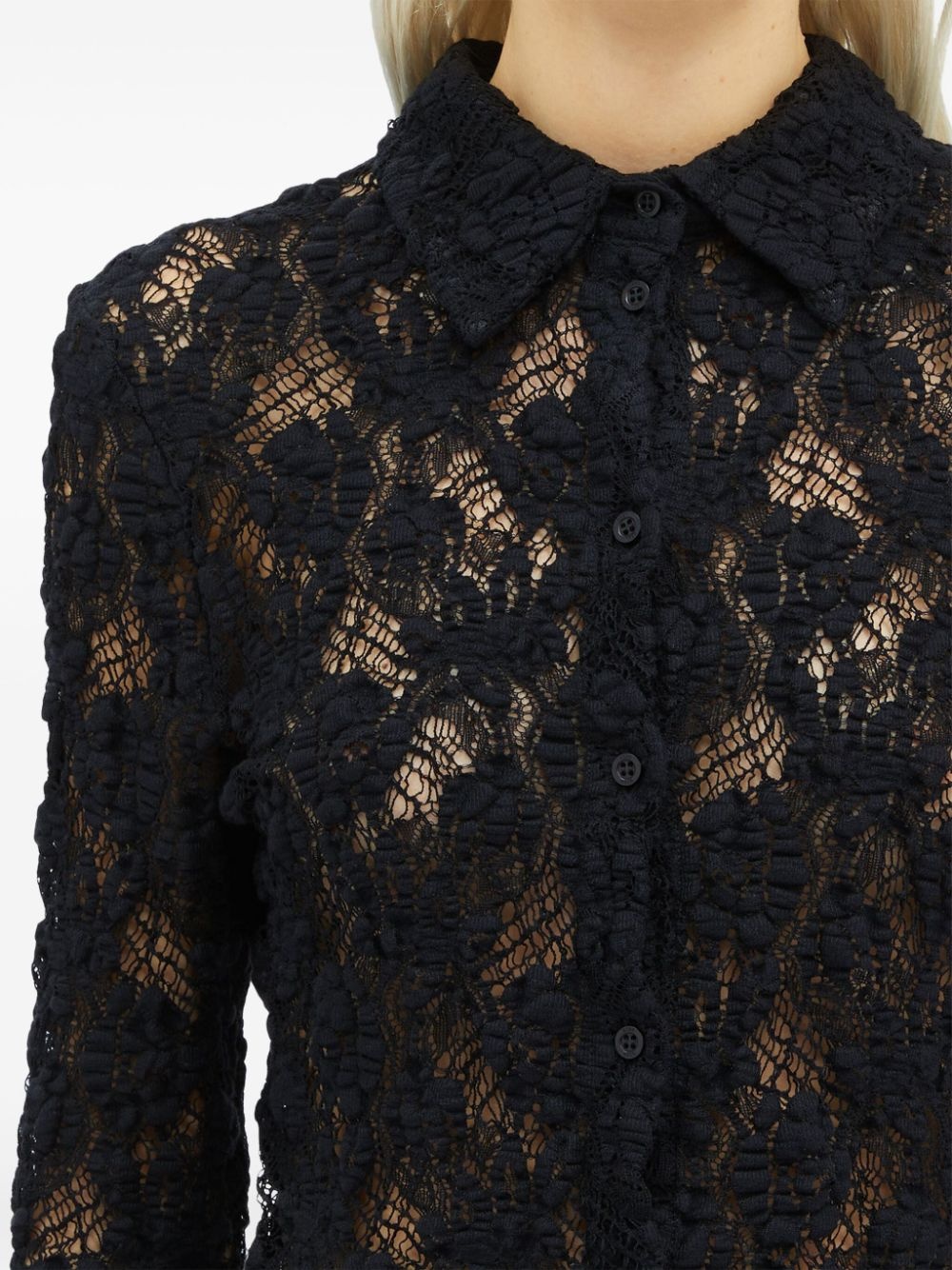 floral-lace button-up shirt - 5