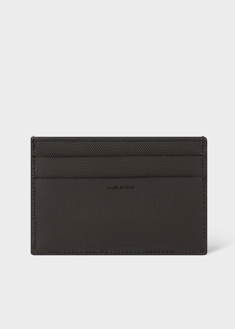 Paul Smith Brown 'Signature Stripe' Cutout Card Holder outlook