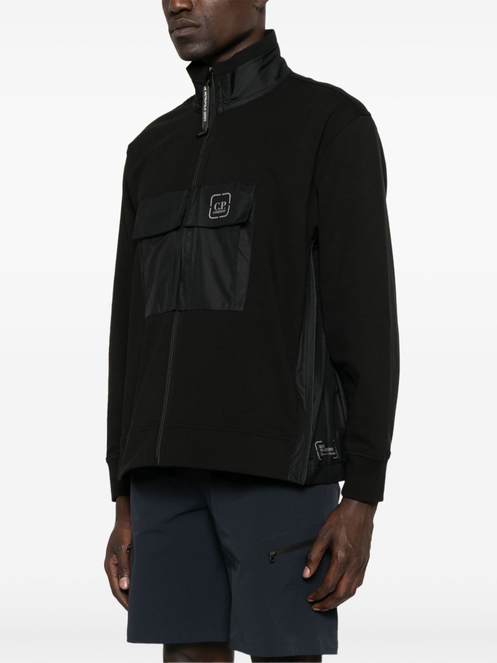 panneled stretch-fleece sweatshirt - 3