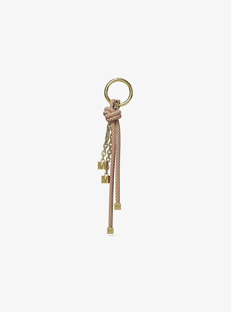 Gold-Tone and Speckled Cord Bag Charm - 1