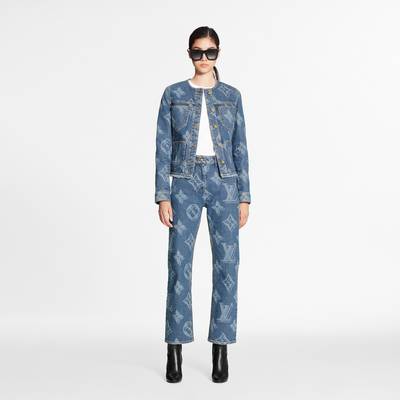 Louis Vuitton Blurry Giant Monogram Collarless Denim Jacket  outlook