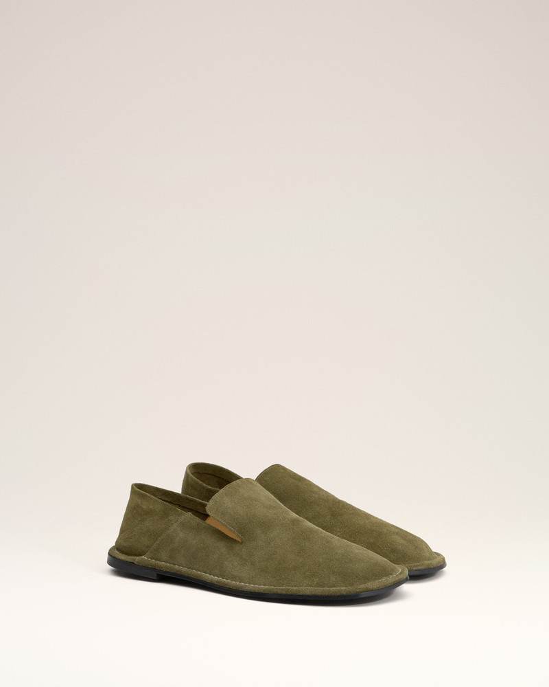 KHAKI LEATHER MIDI SLIPPERS 3