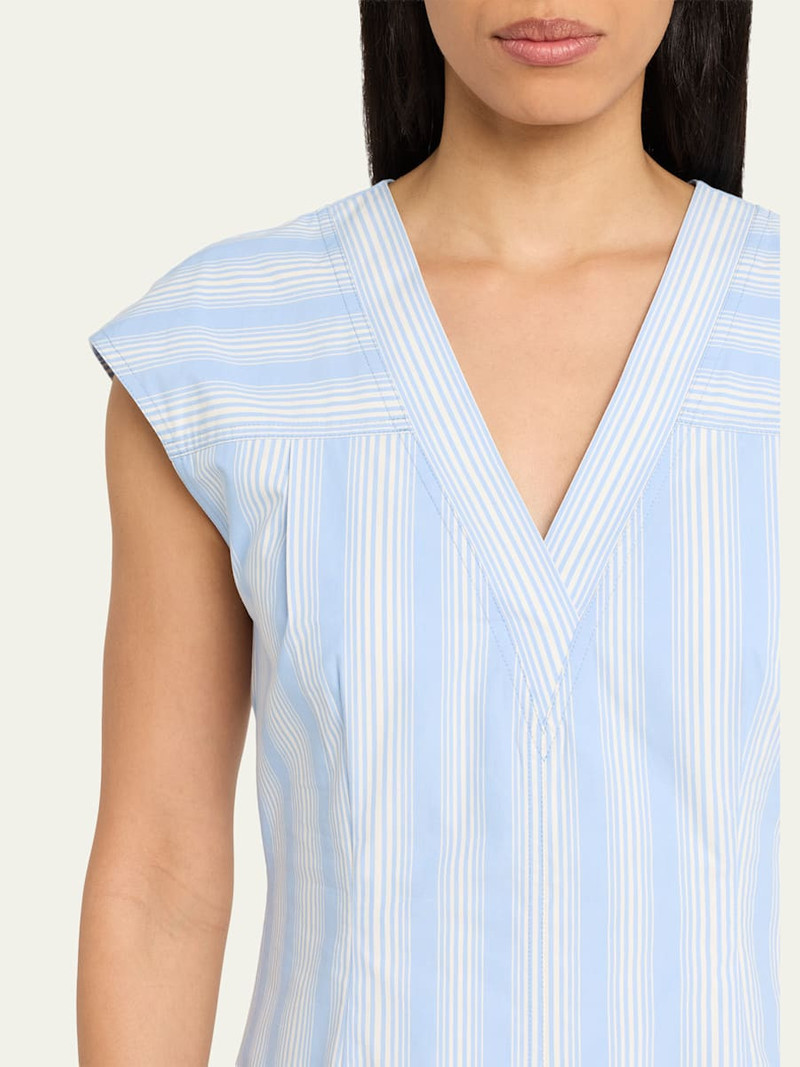 Stripe Cap-Sleeve Shift Dress 5