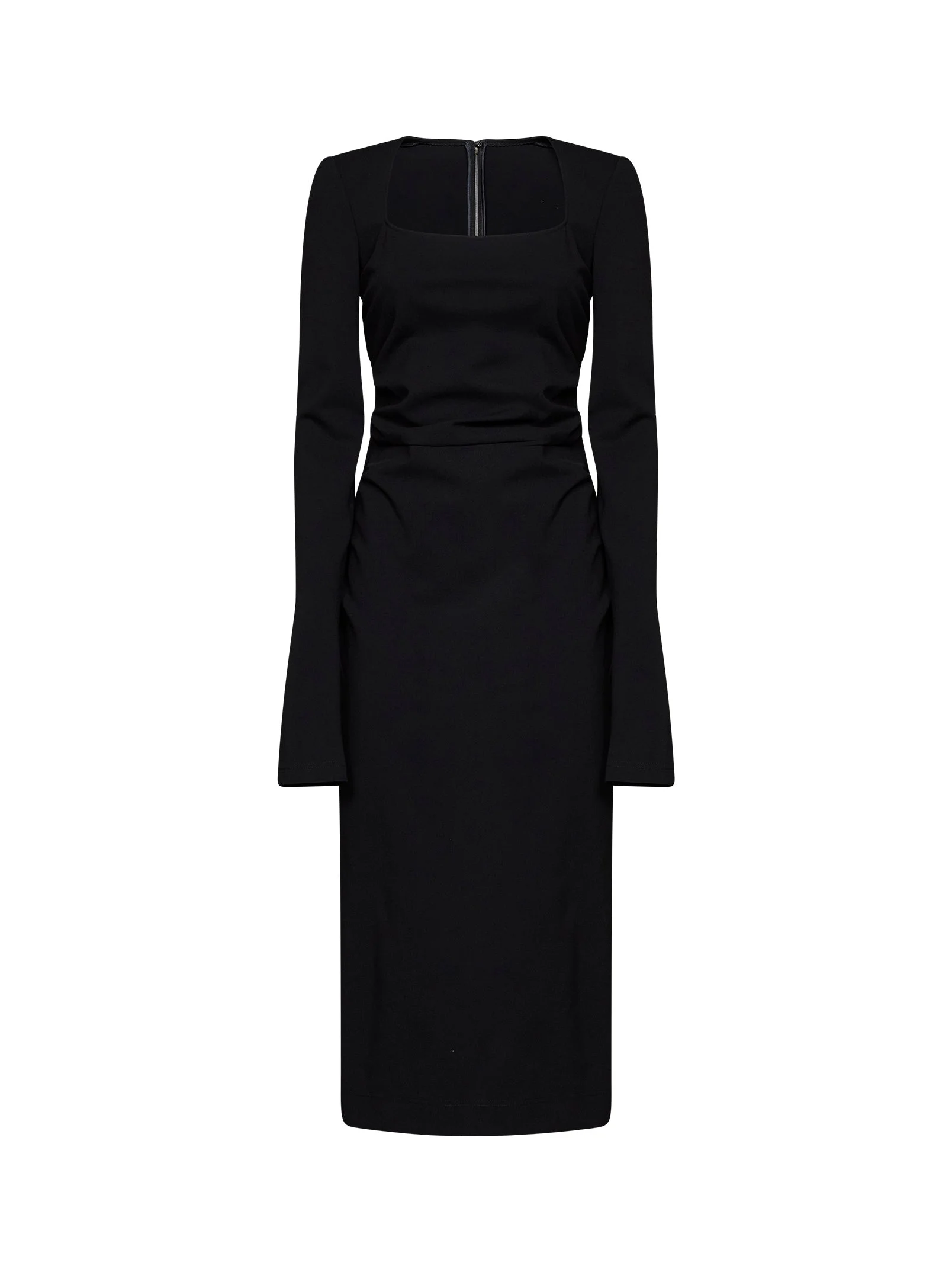 Black jersey midi sheath dress - 1