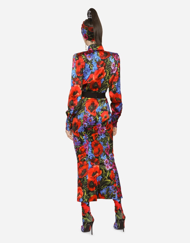 Meadow-print satin shirt - 4