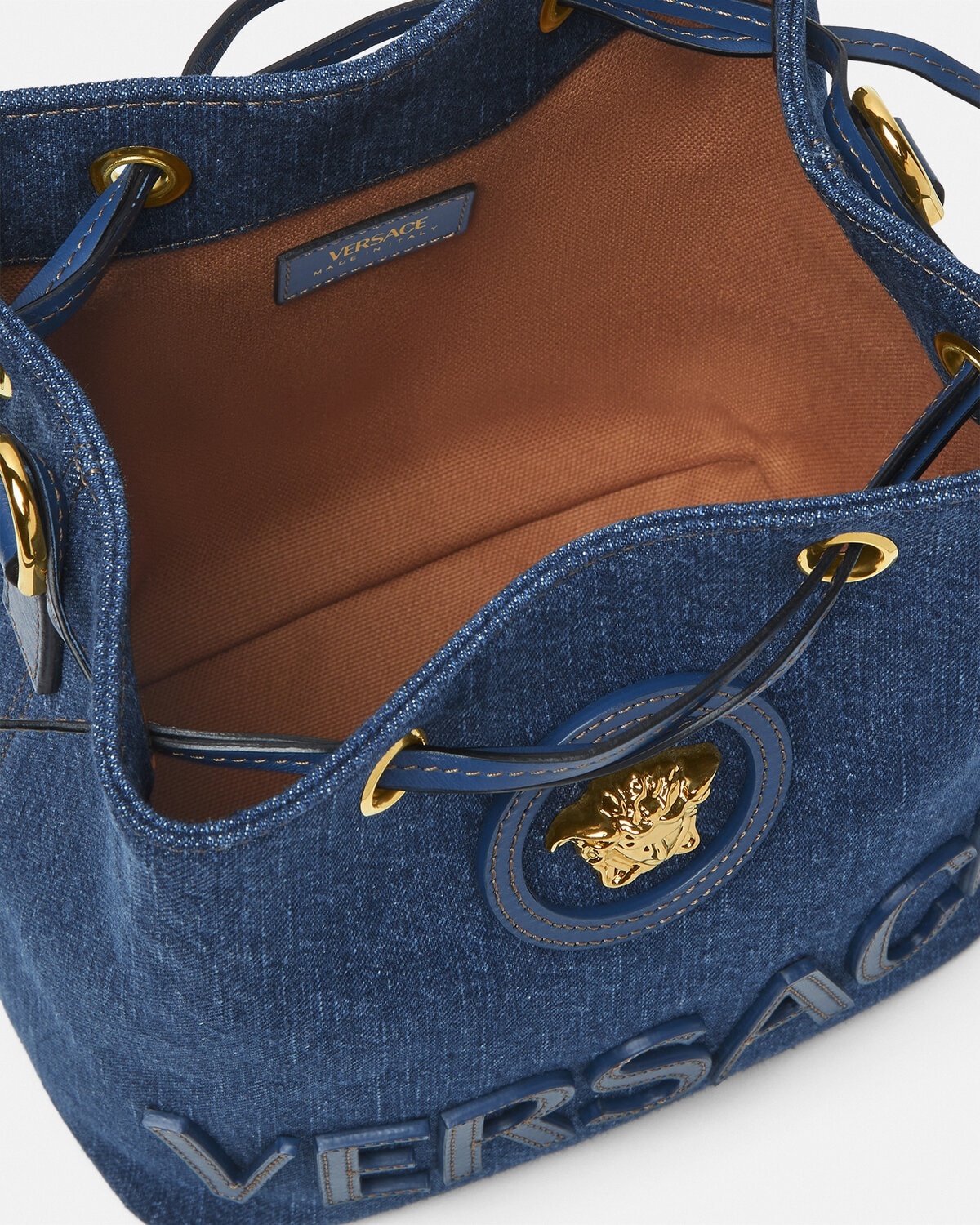 La Medusa Denim Bucket Bag - 5