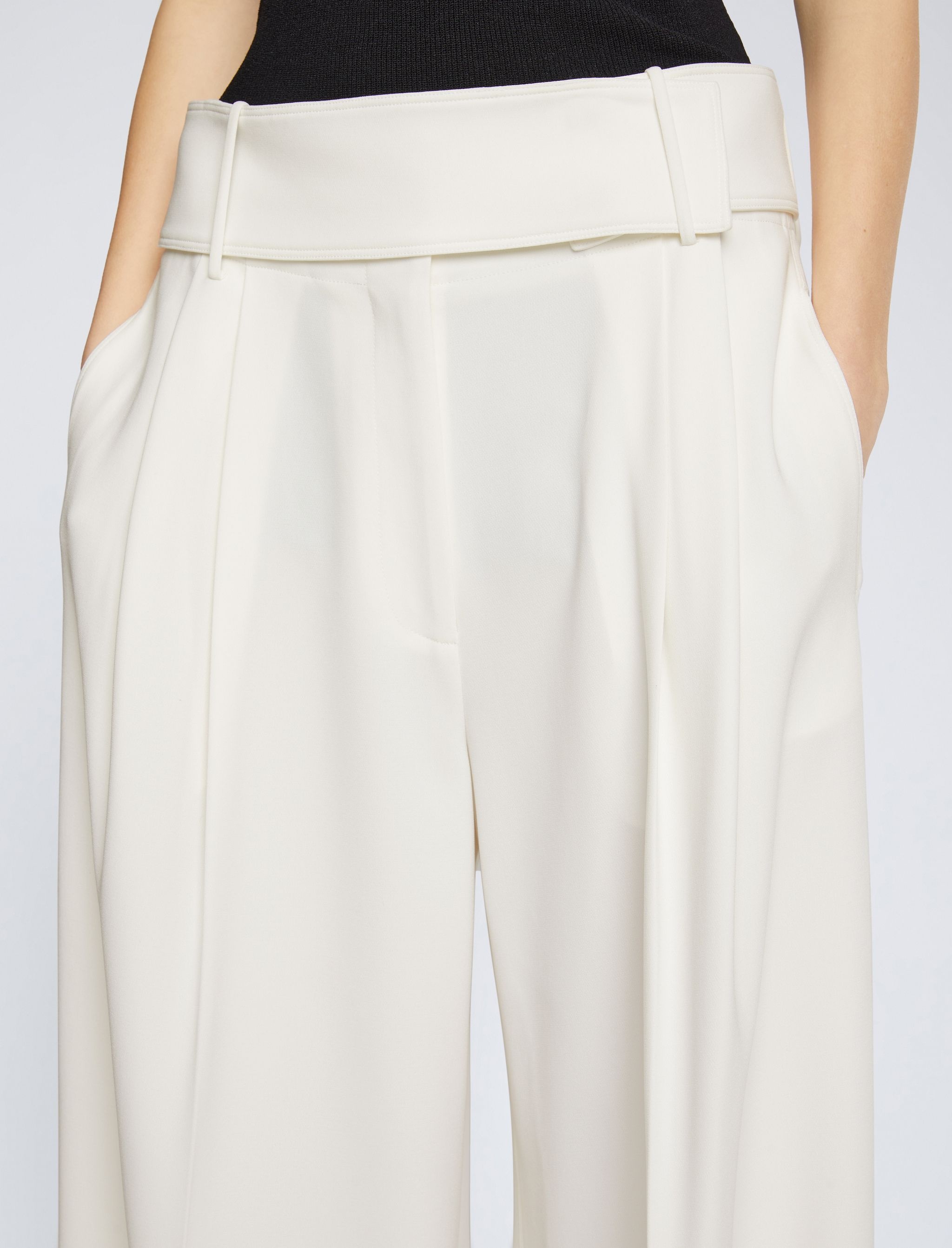 Matte Viscose Crepe Pants - 5
