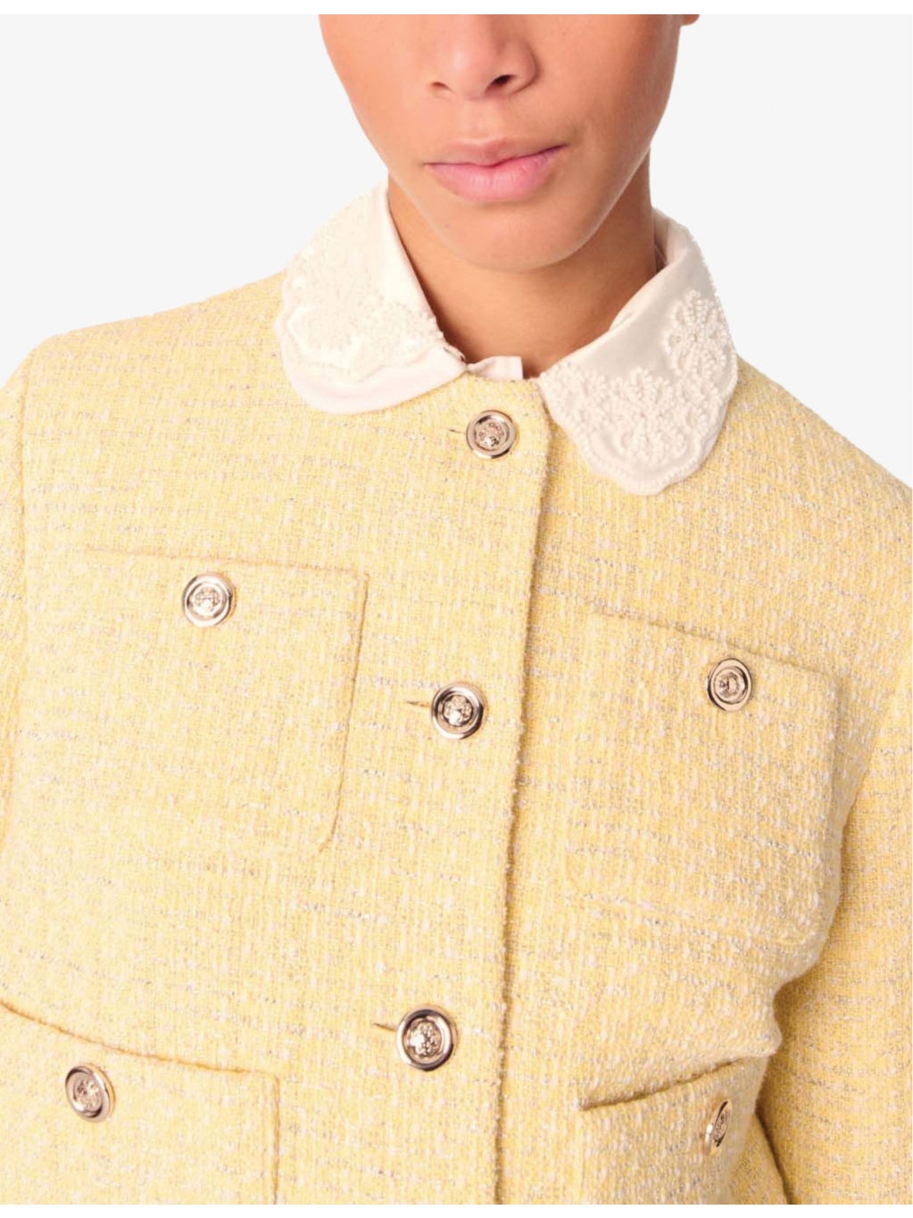 Short Metallic-Tweed Cotton-Blend Jacket - 5