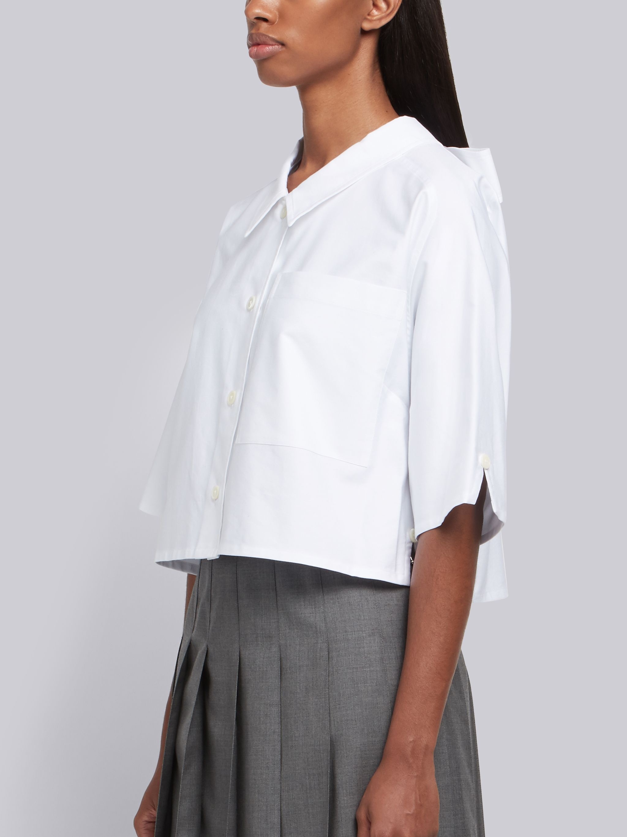 Bow Collar Oxford Cuban Tee - 2