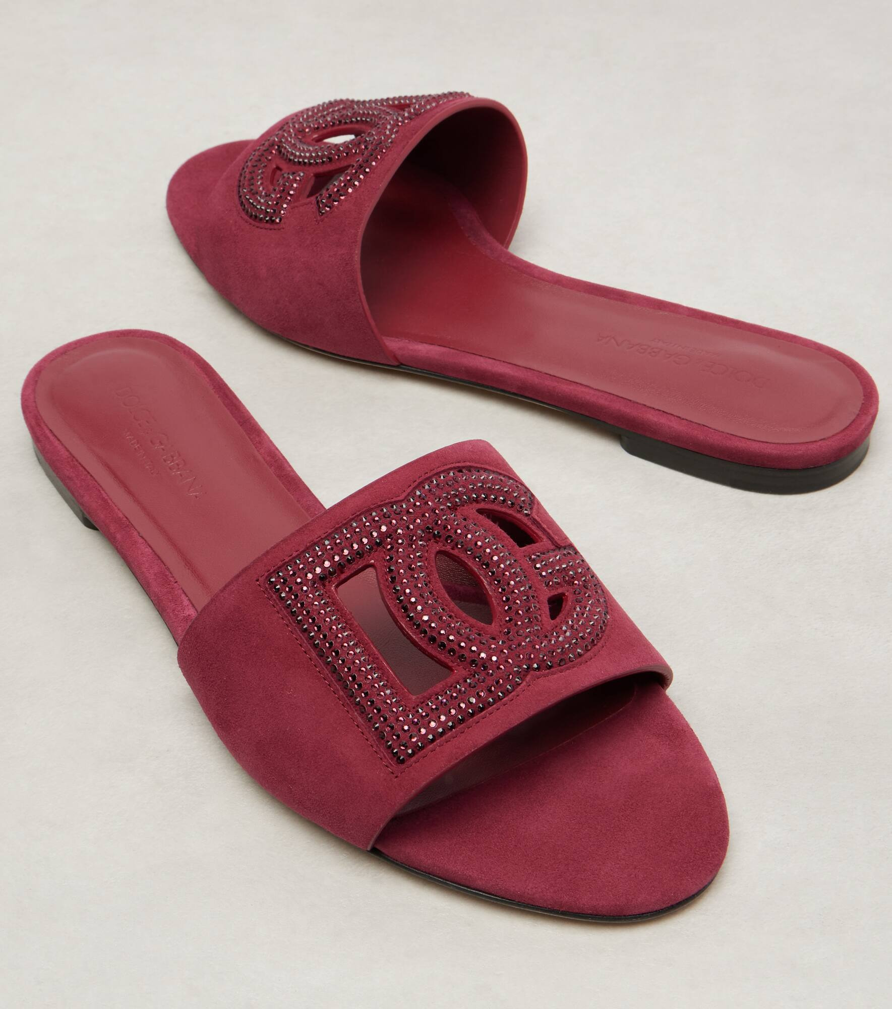 DG crystal-embellished suede slides - 5