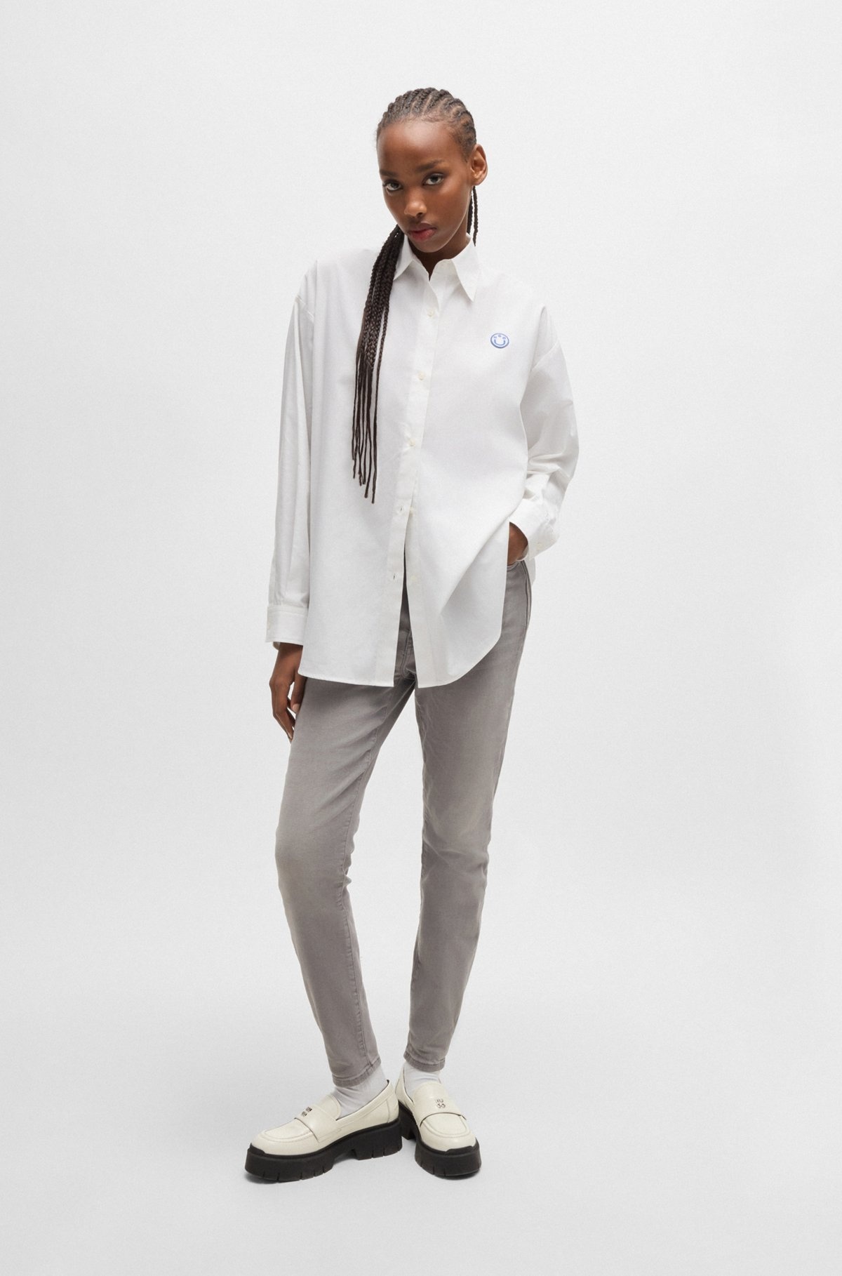 OVERSIZE-FIT BLOUSE WITH GRAFFITI-STYLE LOGOS - 3