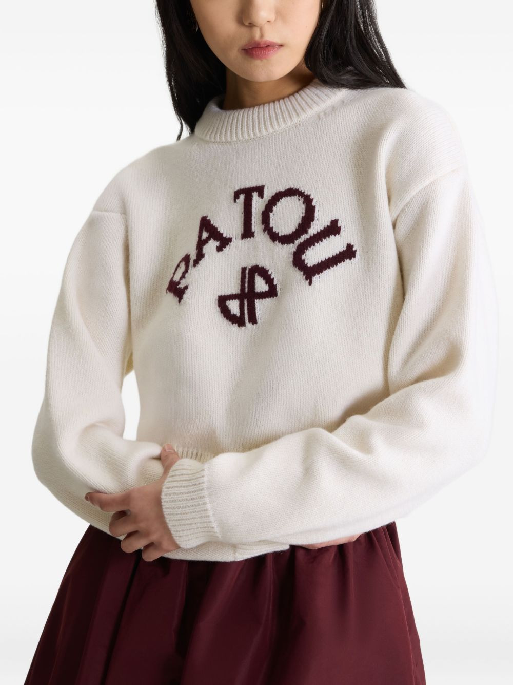 logo-intarsia jumper - 4