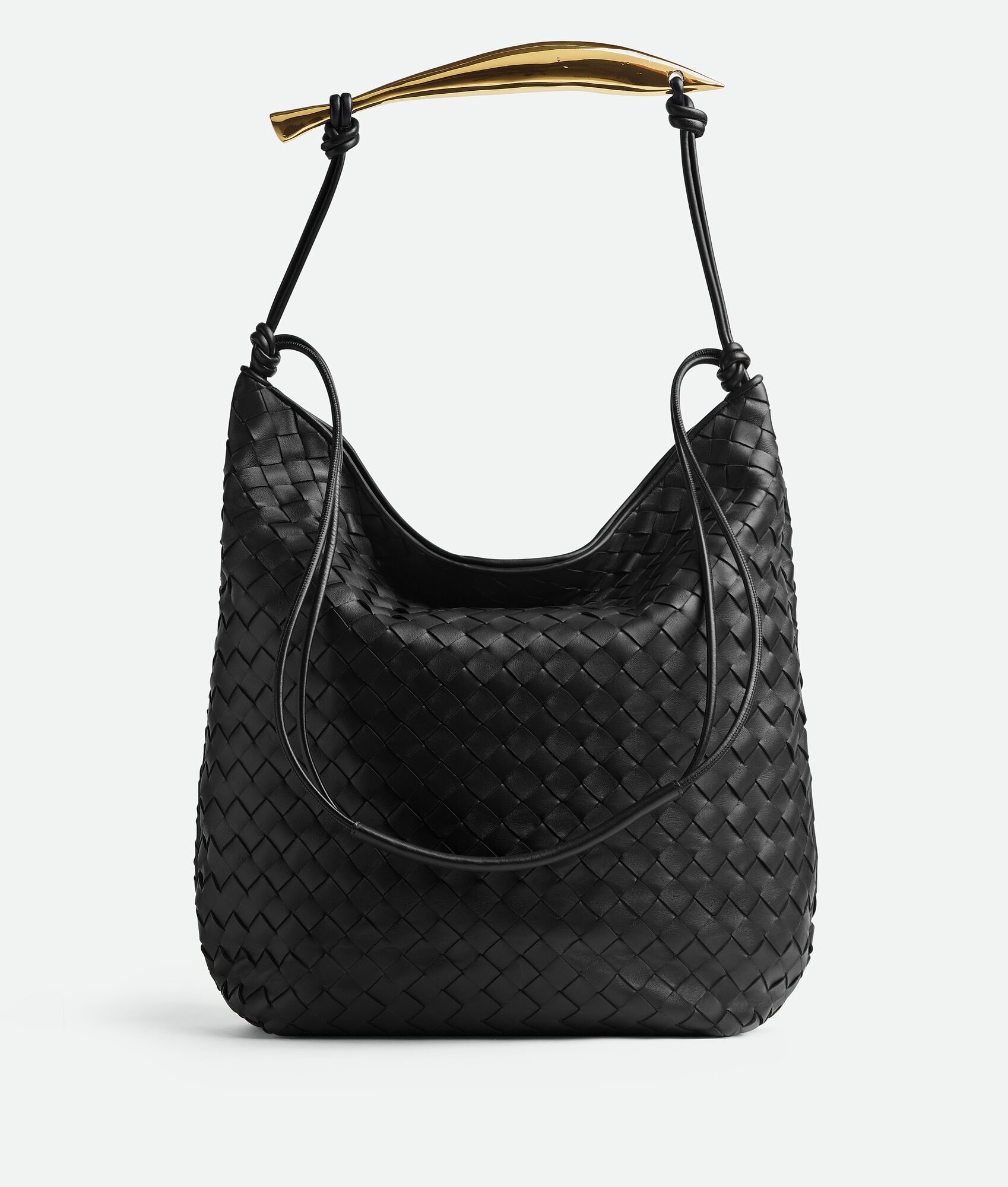 Virgule Intrecciato-weave leather cross-body bag | Bottega Veneta