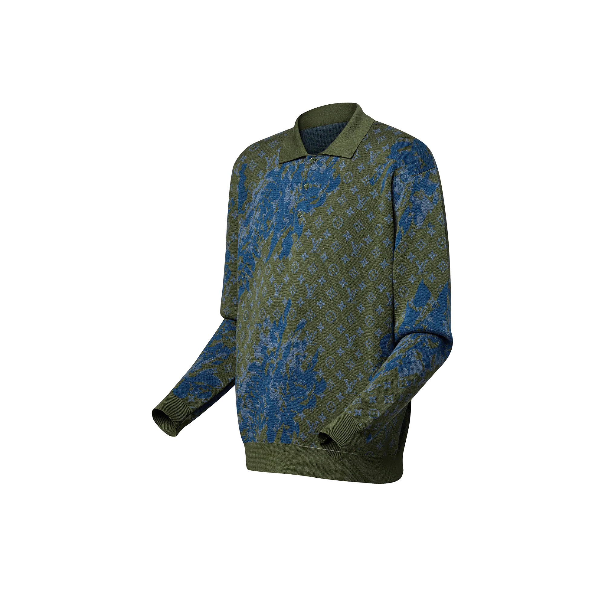 Monogram Long-Sleeved Knitted Polo - 2