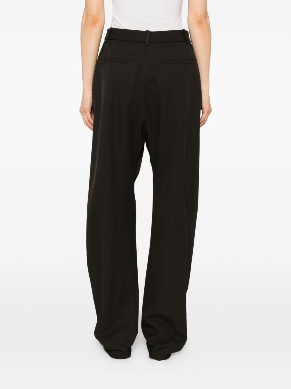 pleated straight-leg trousers - 4