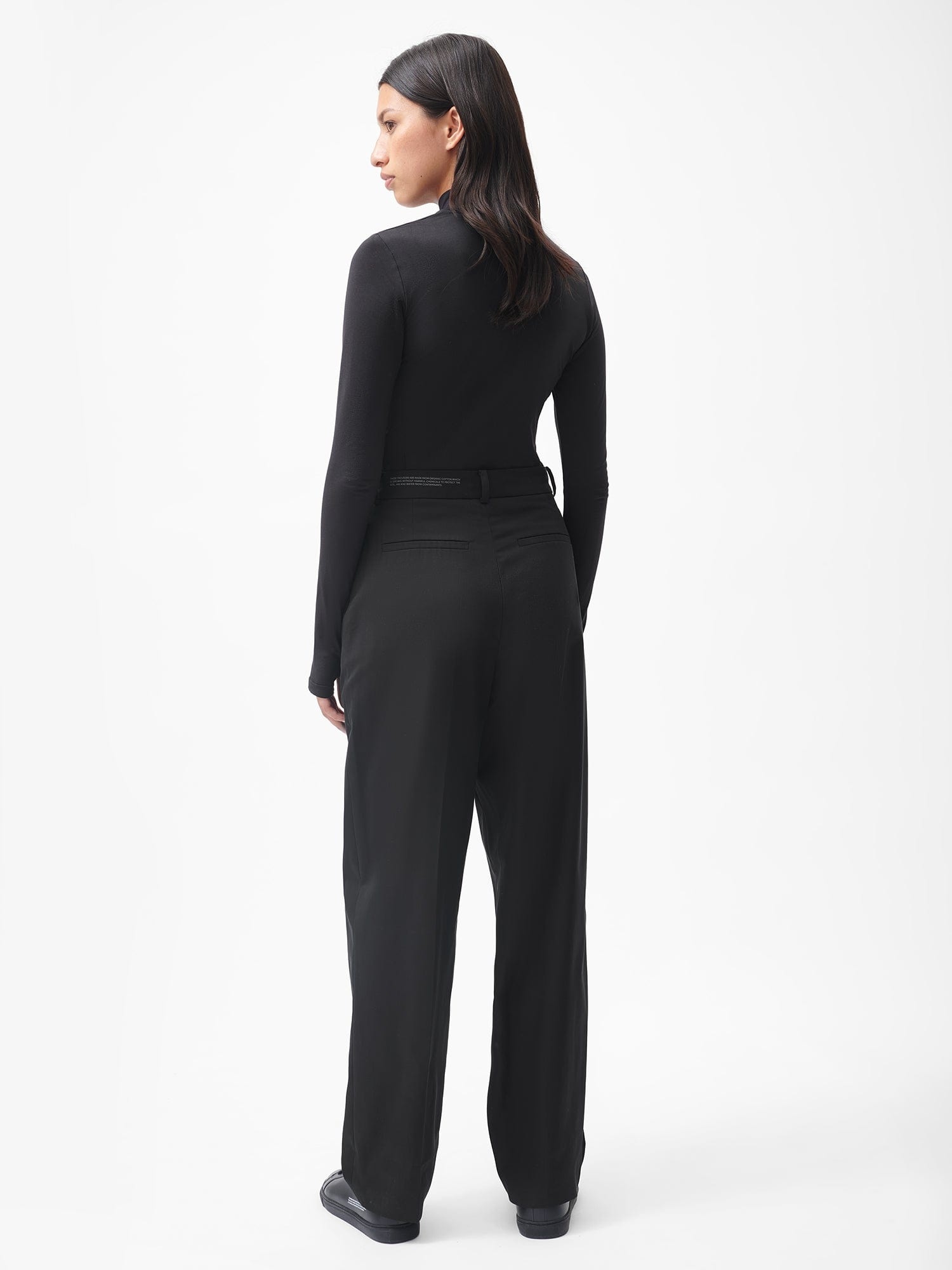 Women's Organic Cotton Tailored Trousers - Black - 3
