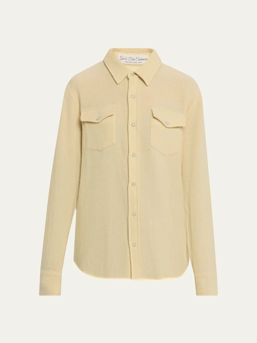 Daffodil Solid Cashmere Button-Front Shirt - 1