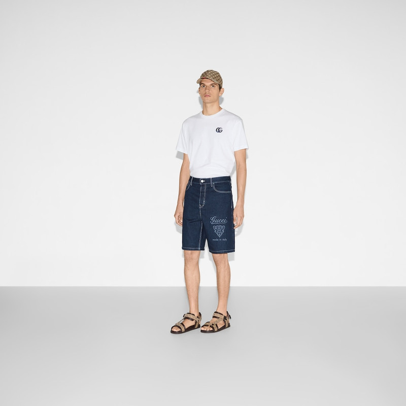GUCCI Lasered denim shorts outlook