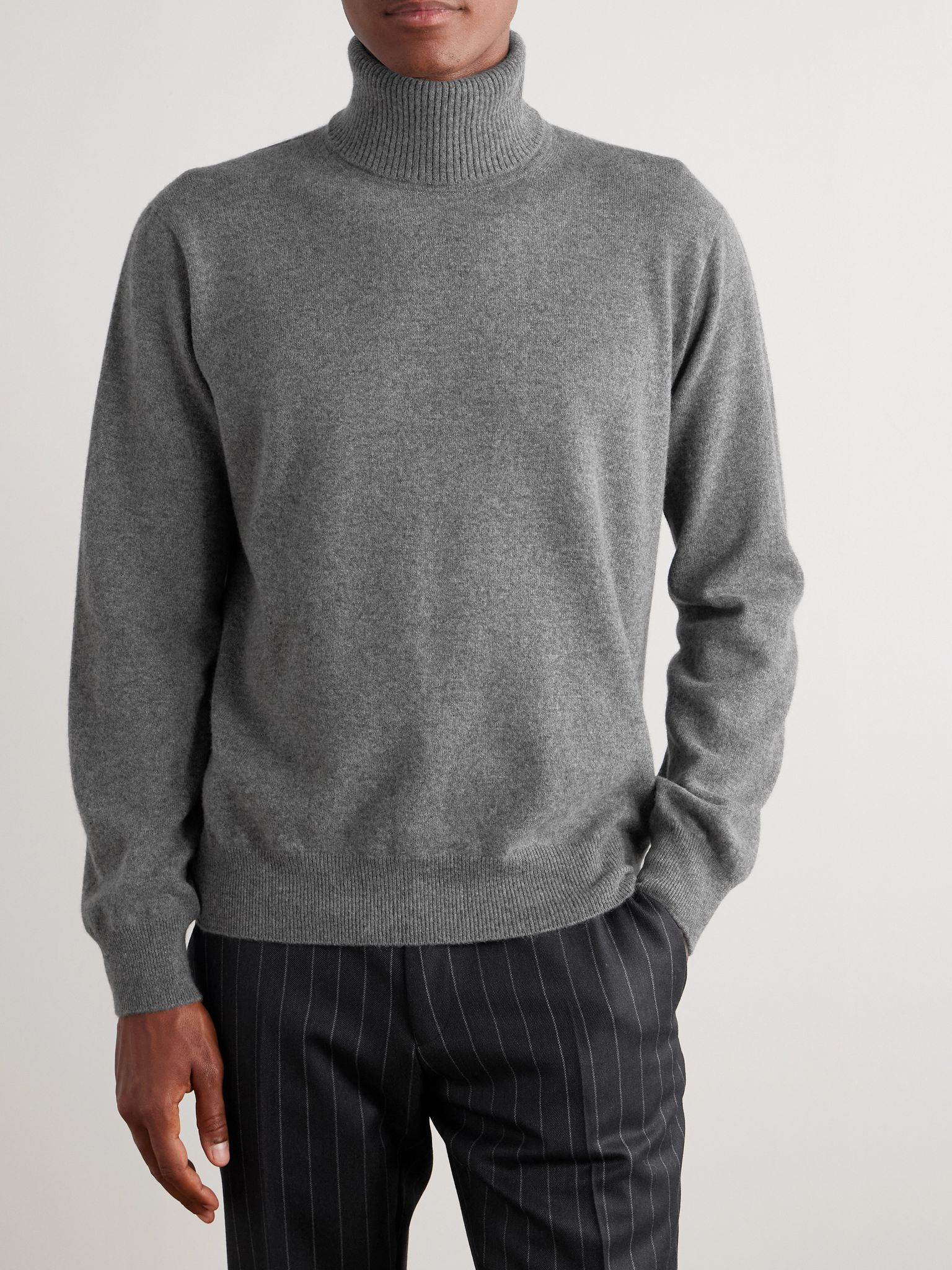Cashmere Rollneck Sweater Gray - 3