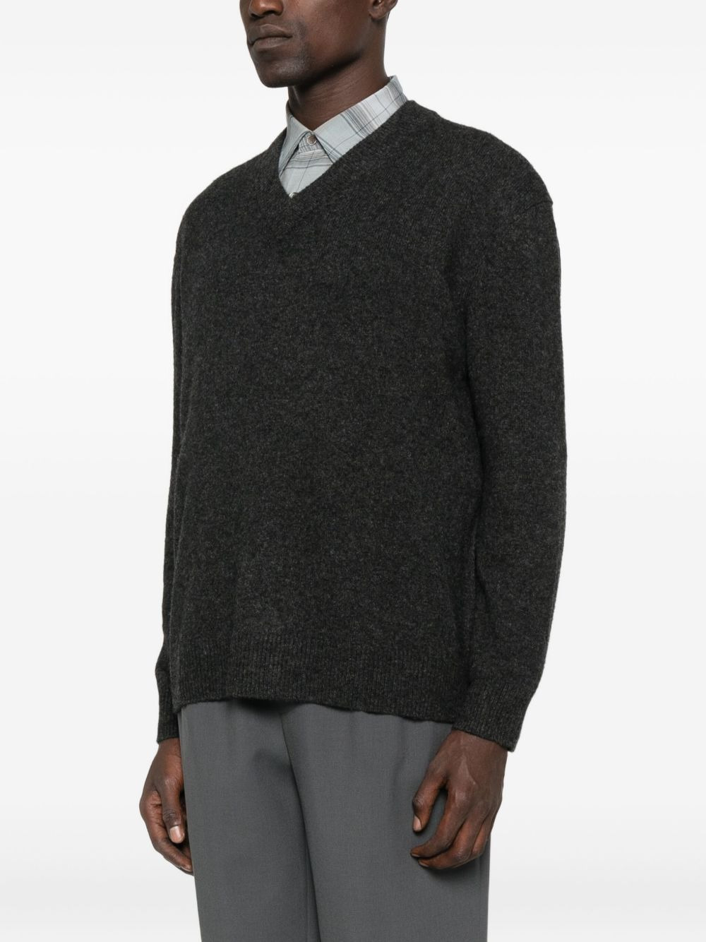 v-neck wool sweater - 3