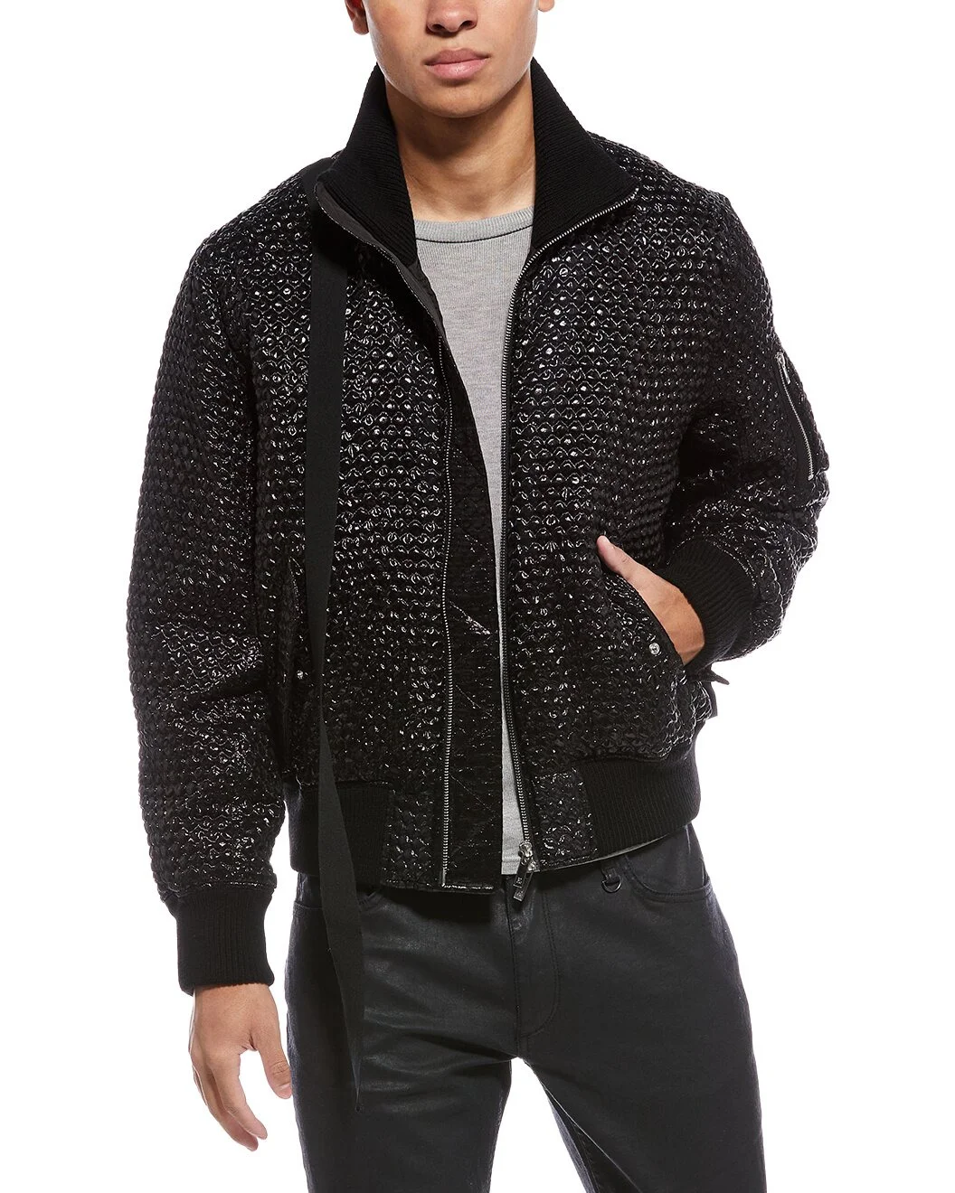 Helmut Lang Seatbelt Silk-Blend Bomber Jacket - 1