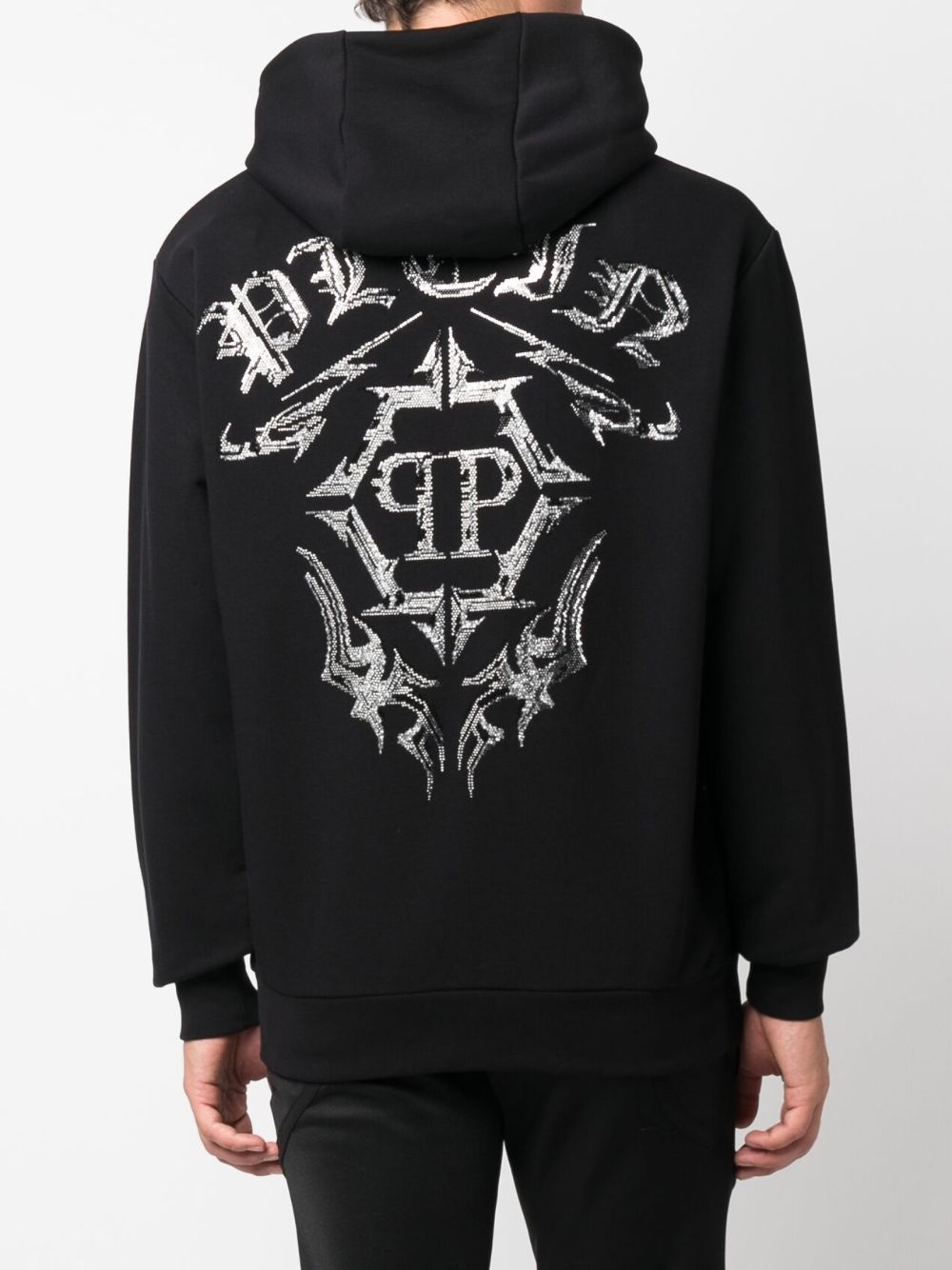 Chrome rhinestone-embellished hoodie - 4