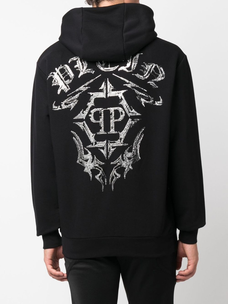 Chrome rhinestone-embellished hoodie 4