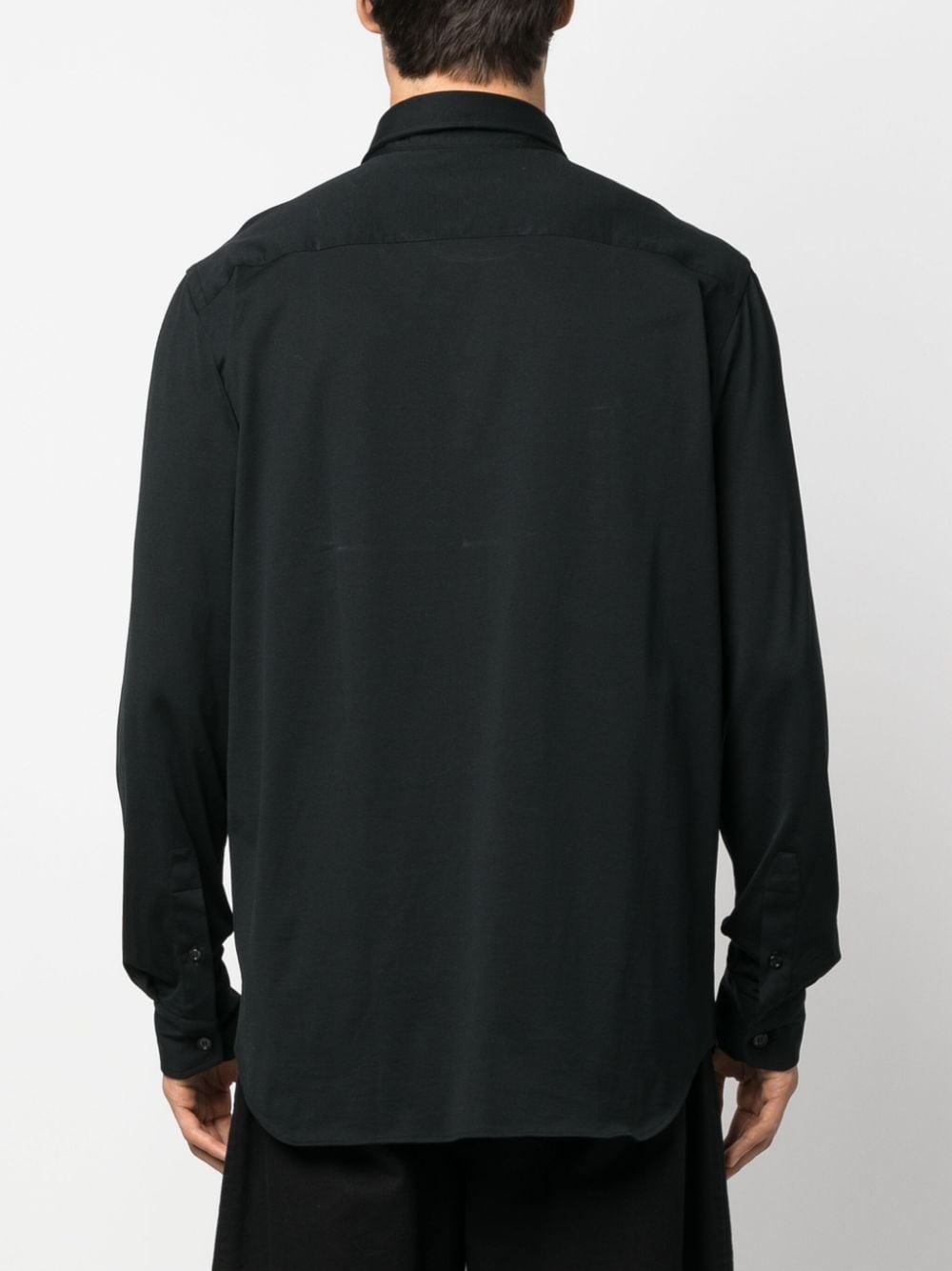 spread-collar cotton shirt - 4