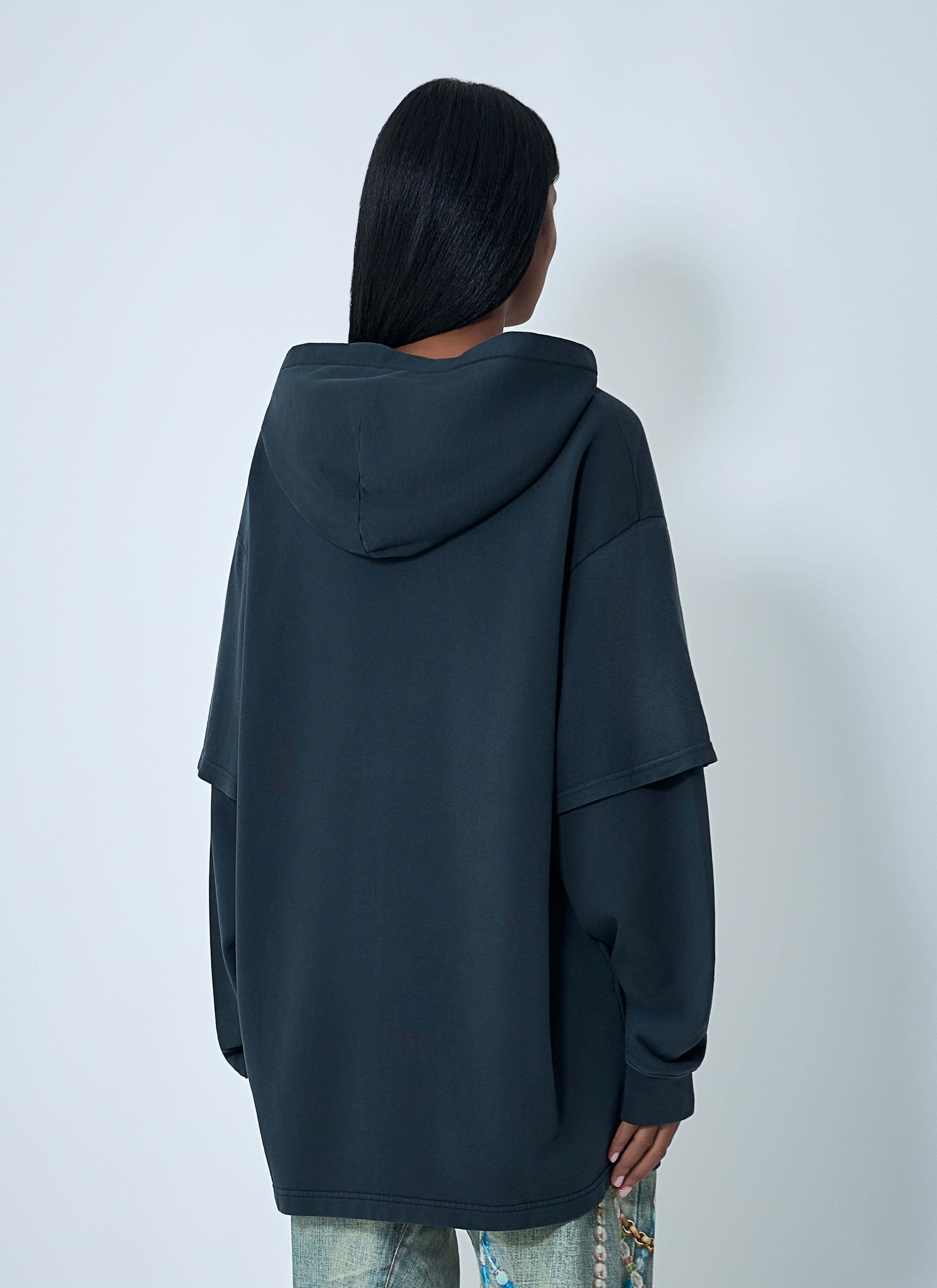 Hooded Logo Motif T-Shirt - 4