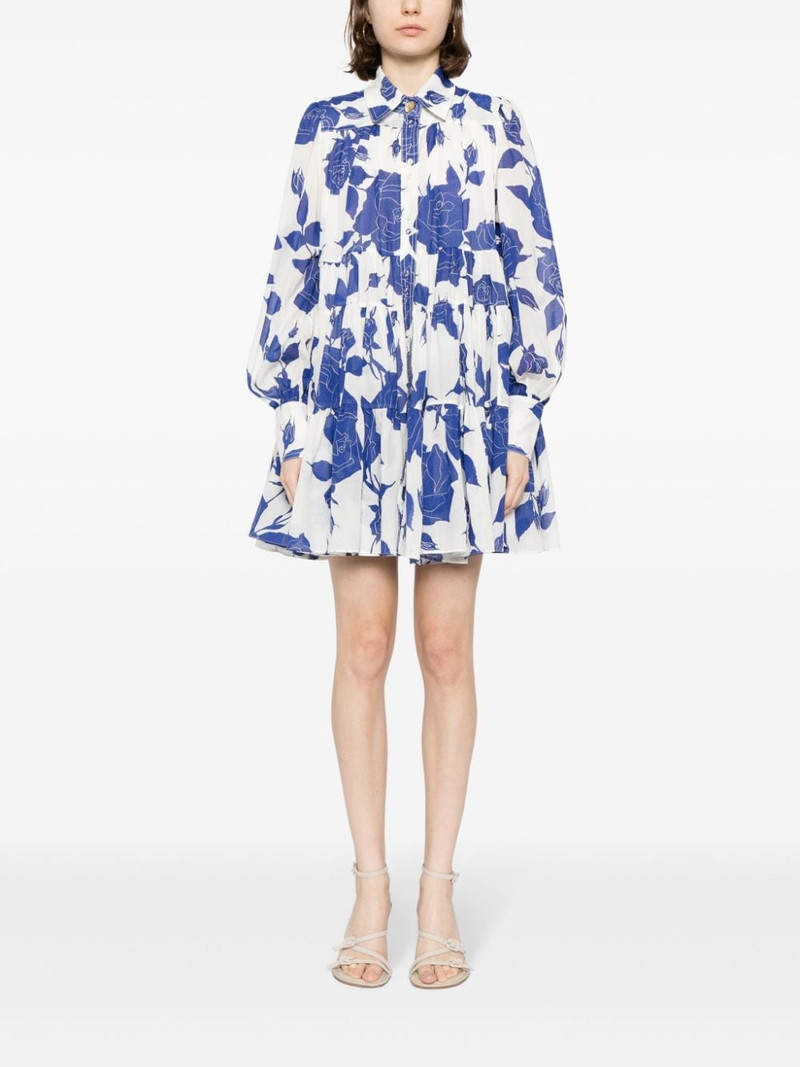 Aje. rose-print cotton shirtdress outlook