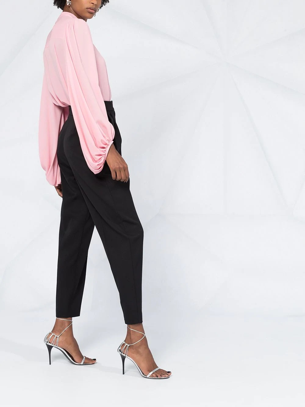 high-waisted tapered trousers - 4