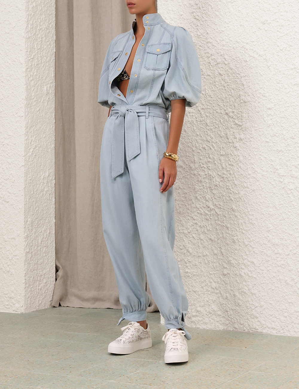 ACACIA DENIM LANTERN BLOUSE - 8