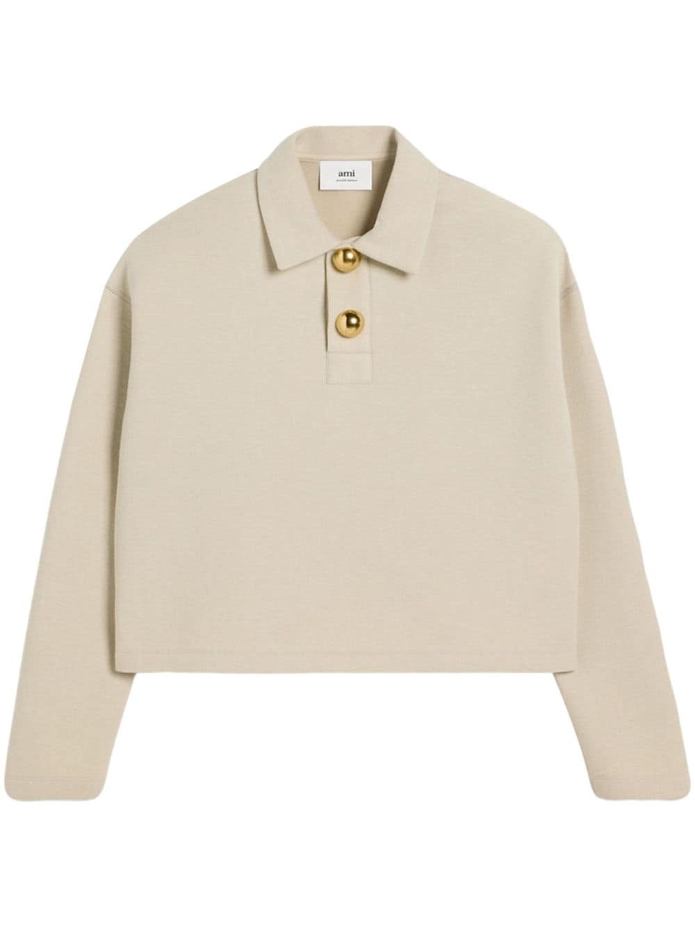 drop-shoulder polo top - 1