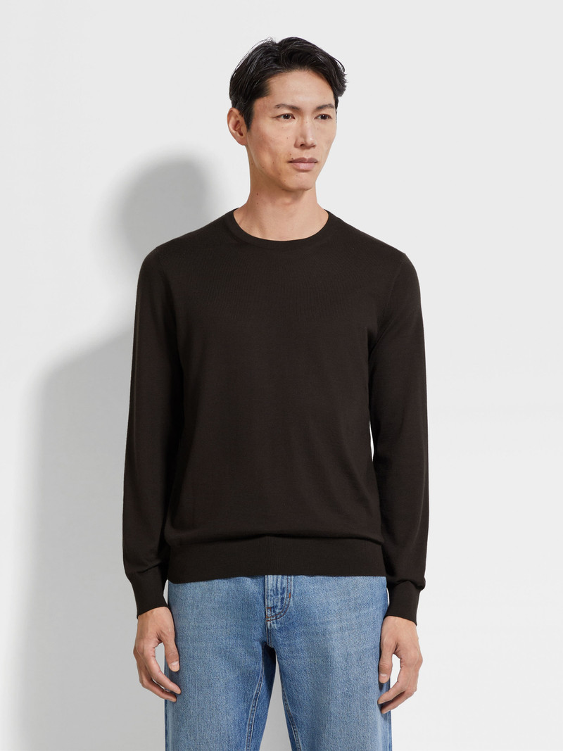 DARK BROWN MÉLANGE CASHSETA CREWNECK 4