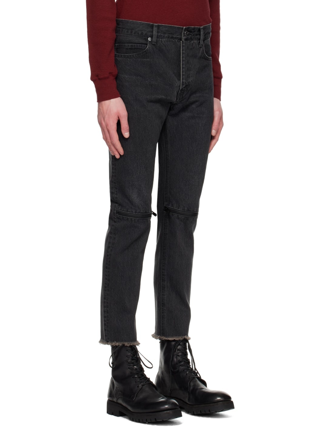 Black Zip Jeans - 2
