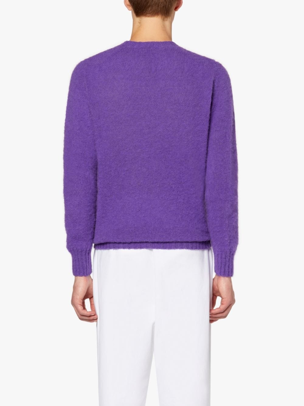 HUTCHINS PURPLE WOOL CREWNECK SWEATER - 4