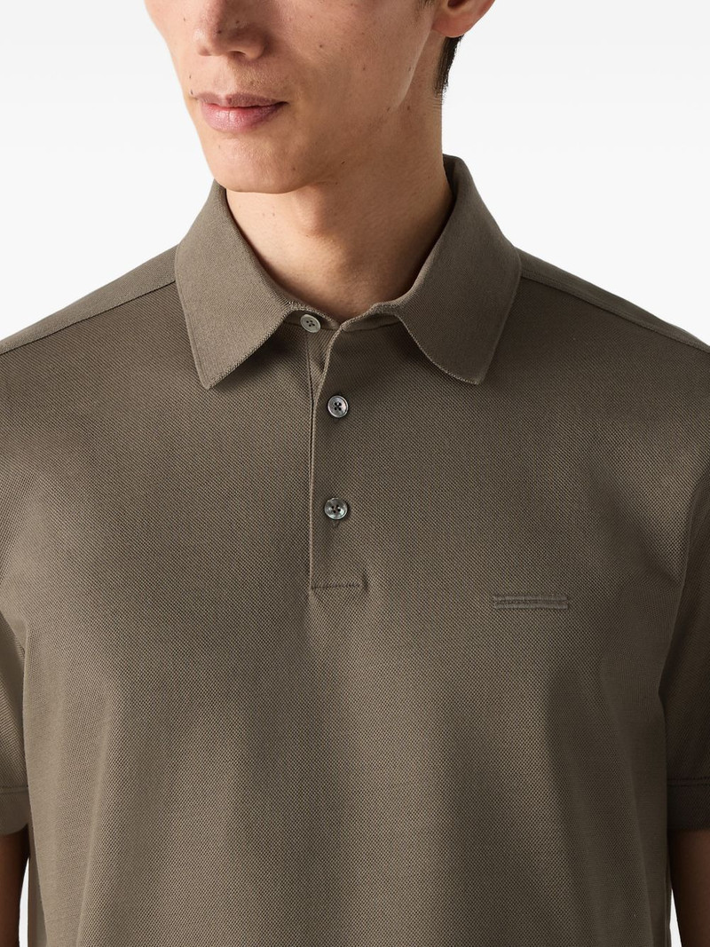 dark taupe cotton polo shirt 4