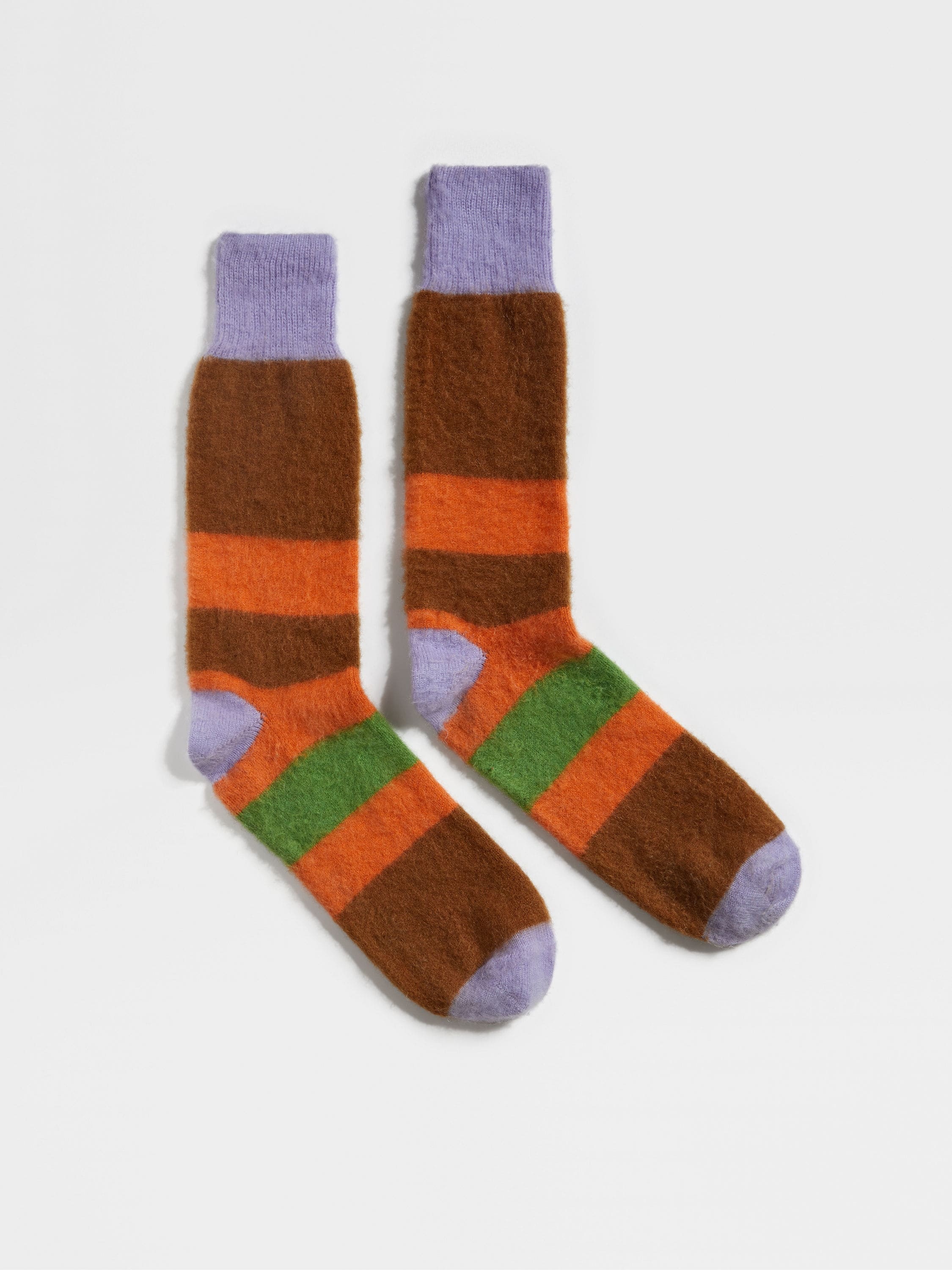 DARK FOLIAGE ZEGNA X THE ELDER STATESMAN CASHMERE BLEND SOCKS - 1