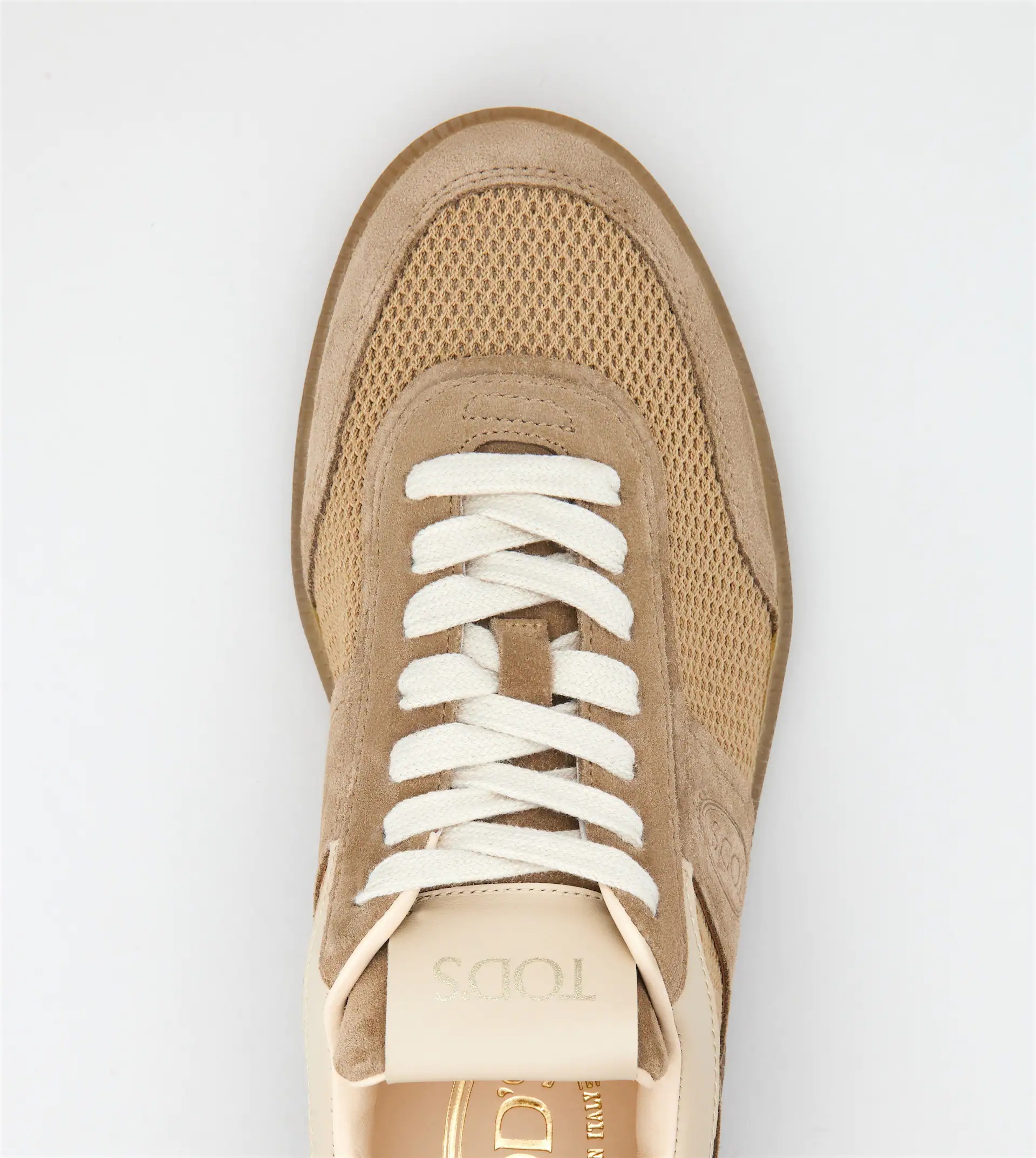 TOD'S TABS SNEAKERS IN SUEDE AND TECHNICAL FABRIC - BEIGE - 5