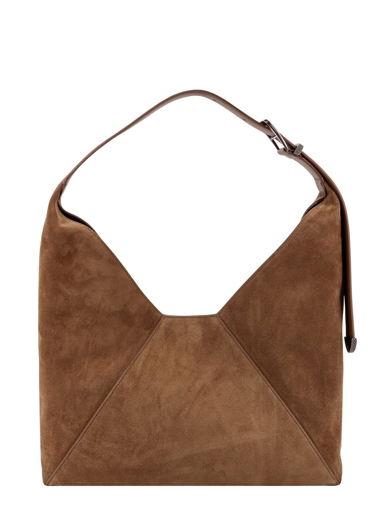 Suede shoulder bag with engraved logo - 2